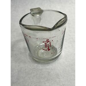 Vintage Anchor Hocking Glass Measuring Cup 1 Cup Red Anchor Logo Spout Handle